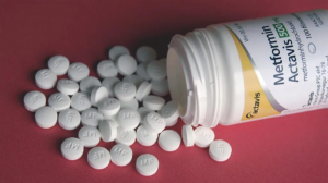 image showing metformin tablets poured out from a container